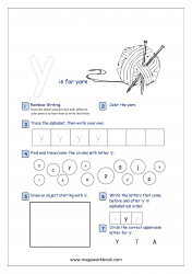 Lowercase Alphabet Recognition Activity Worksheet - Small Letter - y for yarn