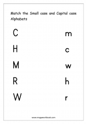 English Worksheet - Match Small And Capital Letters