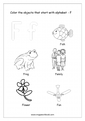 Things That Start With F - Alphabet Pictures Coloring Pages