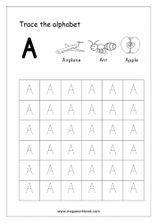 Capital Letter A - Alphabet Tracing - Letter Tracing Worksheets