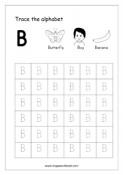 Letter Tracing Worksheets (Capital Letters)