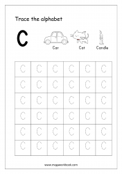Tracing Letters - Printable Tracing Letters - Letter Tracing Worksheet - Capital Letter C