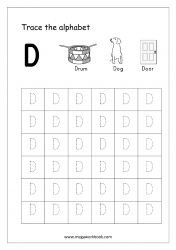 Tracing Letters - Printable Tracing Letters - Letter Tracing Worksheet - Capital Letter D