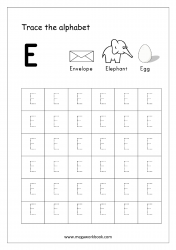 Tracing Letters - Printable Tracing Letters - Letter Tracing Worksheet - Capital Letter E