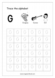 Tracing Letters - G - Alphabet Tracing Worksheets - Letter Tracing Worksheets