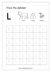Tracing Letters - Printable Tracing Letters - Letter Tracing Worksheet - Capital Letter L