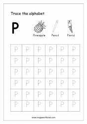 Tracing Letters - P - Alphabet Tracing Worksheets - Letter Tracing Worksheets