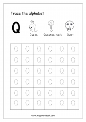 Tracing Letters - Q - Alphabet Tracing Worksheets - Letter Tracing Worksheets