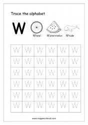 Tracing Letters - Printable Tracing Letters - Letter Tracing Worksheet - Capital Letter W