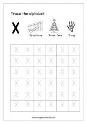 Tracing Letters - X - Alphabet Tracing Worksheets - Letter Tracing Worksheets