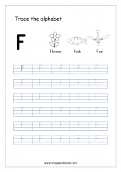 Capital Letter F - Alphabet Tracing Worksheets - Free Printable Tracing Letters Worksheets