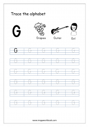 Capital Letter G - Alphabet Tracing Worksheets - Free Printable Tracing Letters Worksheets