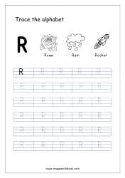 Tracing Letters - Printable Tracing Letters - Letter Tracing Worksheet - Capital Letter R