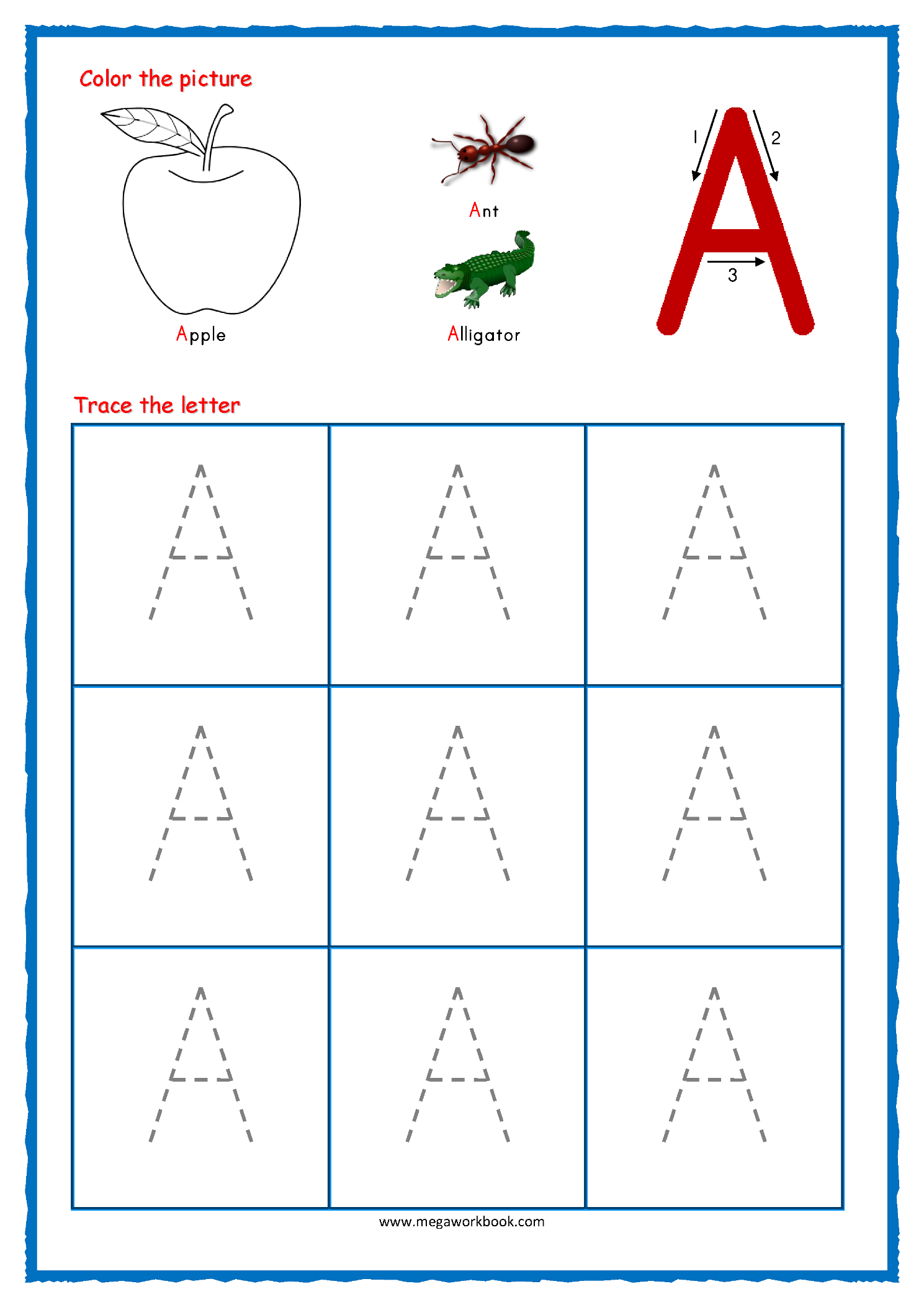 Tracing Letters Alphabet Tracing Capital Letters Letter Tracing Worksheets Free Printables Megaworkbook