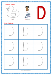 Tracing Letter D - Alphabet Tracing Worksheets