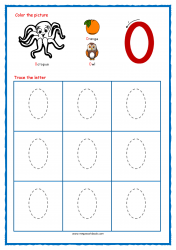 Tracing Letter O - Alphabet Tracing Worksheets
