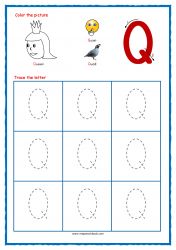 Tracing Letters - Printable Tracing Letters - Letter Tracing Worksheets - Capital Q - Free Preschool Printables