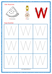 Tracing Letters - Printable Tracing Letters - Letter Tracing Worksheets - Capital W - Free Preschool Printables