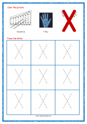 Tracing Letter X - Alphabet Tracing Worksheets