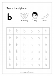 Free Printable Tracing Letters - Letter Tracing Lowercase - Alphabet Tracing Worksheets - Small Letter b