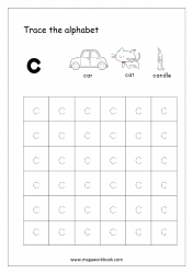 Free Printable Tracing Letters - Letter Tracing Lowercase - Alphabet Tracing Worksheets - Small Letter c