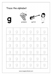 Free Printable Tracing Letters - Letter Tracing Lowercase - Alphabet Tracing Worksheets - Small Letter g