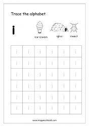 Free Printable Tracing Letters - Letter Tracing Lowercase - Alphabet Tracing Worksheets - Small Letter i