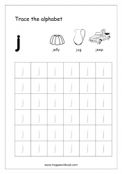 Free Printable Tracing Letters - Letter Tracing Lowercase - Alphabet Tracing Worksheets - Small Letter j
