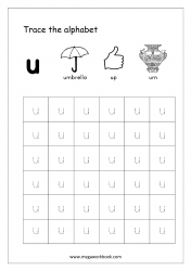 Free Printable Tracing Letters - Letter Tracing Lowercase - Alphabet Tracing Worksheets - Small Letter u