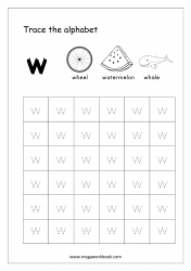 Free Printable Tracing Letters - Letter Tracing Lowercase - Alphabet Tracing Worksheets - Small Letter w