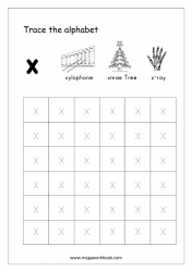 Free Printable Tracing Letters - Letter Tracing Lowercase - Alphabet Tracing Worksheets - Small Letter x
