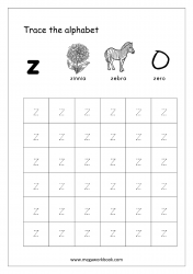 Free Printable Tracing Letters - Letter Tracing Lowercase - Alphabet Tracing Worksheets - Small Letter z