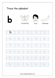 Free Printable Tracing Letters - Letter Tracing Lowercase - Alphabet Tracing Worksheets - Small Letter b