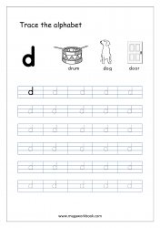 Free Printable Tracing Letters - Letter Tracing Lowercase - Alphabet Tracing Worksheets - Small Letter d