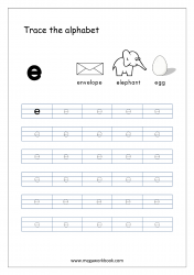 Free Printable Tracing Letters - Letter Tracing Lowercase - Alphabet Tracing Worksheets - Small Letter e