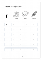 Free Printable Tracing Letters - Letter Tracing Lowercase - Alphabet Tracing Worksheets - Small Letter r