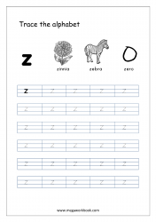 Free Printable Tracing Letters - Letter Tracing Lowercase - Alphabet Tracing Worksheets - Small Letter z