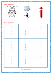 Free Printable Tracing Letters - Letter Tracing Lowercase - ABC Tracing Worksheets - Small Letter (Lowercase) i