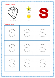 Free Printable Tracing Letters - Letter Tracing Lowercase - ABC Tracing Worksheets - Small Letter (Lowercase) s