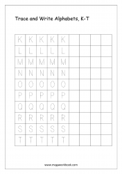 Alphabet Tracing Worksheets - Alphabet Tracing Sheet - Uppercase/Capital Letters K-T