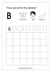 Alphabet Tracing Worksheets - Alphabet Tracing Sheet - Uppercase/Capital Letter B