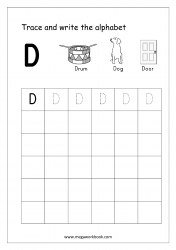 Alphabet Tracing Worksheets - Alphabet Tracing Sheet - Uppercase/Capital Letter D