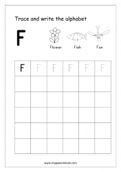 Alphabet Tracing Worksheets - Alphabet Tracing Sheet - Uppercase/Capital Letter F