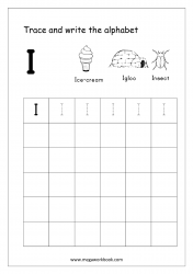 Alphabet Tracing Worksheets - Alphabet Tracing Sheet - Uppercase/Capital Letter I
