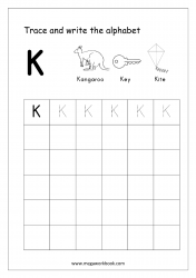 Alphabet Worksheets - Preschool Alphabet Worksheets - Uppercase/Capital Letter K