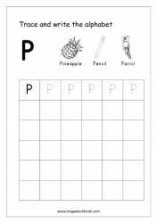 Alphabet Tracing Worksheets - Alphabet Tracing Sheet - Uppercase/Capital Letter P