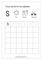 Alphabet Tracing Worksheets - Alphabet Tracing Sheet - Uppercase/Capital Letter S
