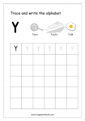 Alphabet Tracing Worksheets - Alphabet Tracing Sheet - Uppercase/Capital Letter Y