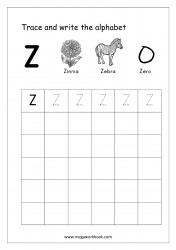 Alphabet Tracing Worksheets - Alphabet Tracing Sheet - Uppercase/Capital Letter Z