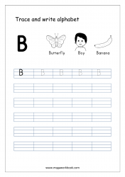 Alphabet Tracing Printables - Free Alphabet Tracing Worksheets - Uppercase/Capital Letter B